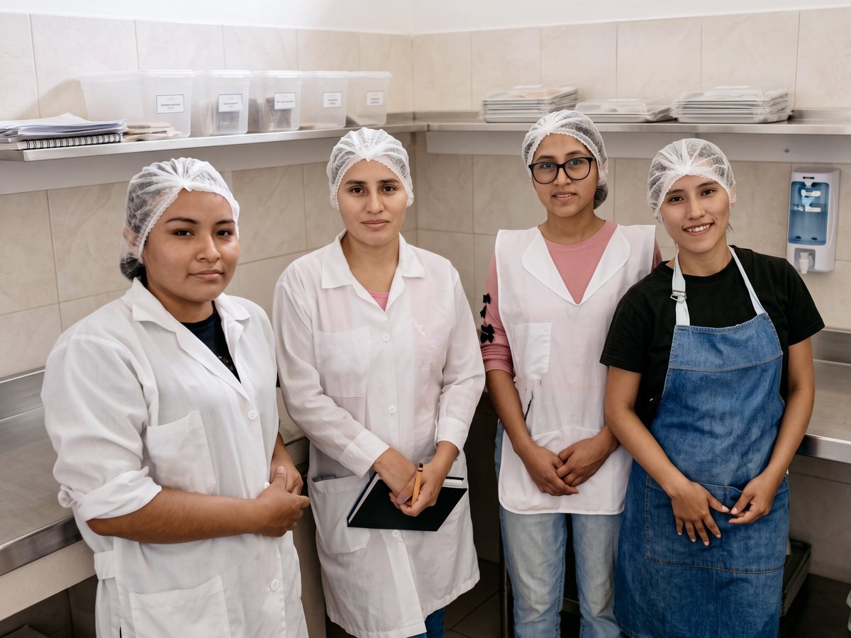 Jeny Bustamante Rodríguez with her production team