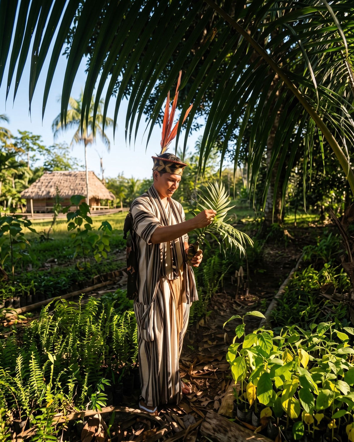 A home garden of medicinal herbs